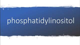 How to pronounce phosphatidylinositol [upl. by Mayne]