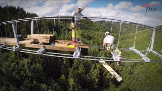 18092015 Faszination schon beim Bau der Hängeseilbrücke MörsdorfSosberg [upl. by Alleon]