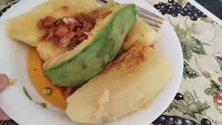 bacalao guisado pana y aguacate que delicia [upl. by Llenol]