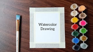 watercolor drawing easysunset painting 20₹ watercolor drawing poster colour painting ideas [upl. by Venterea]