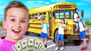 Living in a SCHOOL BUS for 24 HOURS CHALLENGE [upl. by Delfine]