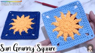 CROCHET “Sun” Granny Square  Tutorial [upl. by Sualkcin106]