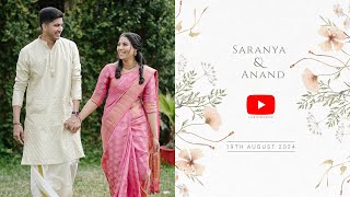 Wedding  Saranya amp Anand  19th August 2024c Live [upl. by Emmuela]