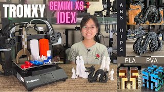 Tronxy Gemini XS IDEX 3D Printer PVA water soluble filament  HIPS Dlimonene dissolvable filament [upl. by Maggee]