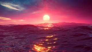 Calming Ocean Sunset Ambience  12 Hours  4K Ultra HD [upl. by Ahsykal263]