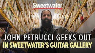 John Petrucci Geeks Out In Sweetwaters Guitar Gallery 🎸 [upl. by Nayrda]