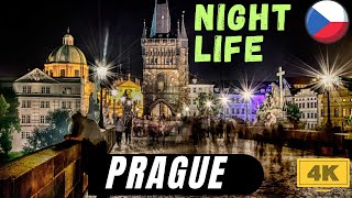 Prague 🇨🇿 in Late Night Walking Tour4K  HDR  Best Night Life Explore in Europe [upl. by Hgielhsa265]