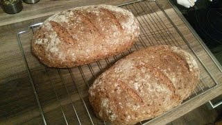 Brot backen BIO Vollkornbrot mit Dinkel und Roggenmehl [upl. by Trebmal]