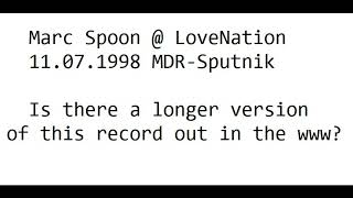 Mark Spoon  Love Nation 11071998 MDR Sputnik [upl. by Boswall26]