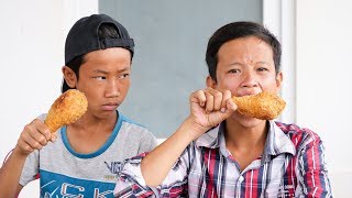 NERF GUN FRIED CHICKEN FOOD BATTLE [upl. by Ainomar]