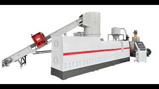 RETECH 130mm Plastic LDPE LLDPE HDPE film recycling compactor pelletizing machine [upl. by Ecila697]