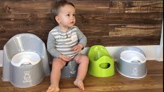 Mini potty height comparison Baby Bjorn x 2 versus IKEA potty versus new Baby Potty Mini Potty [upl. by Rhynd]