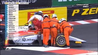 FIA Formula 2 Monaco 2018 Race2 Albon Nissany Crashes [upl. by Ecnerat]