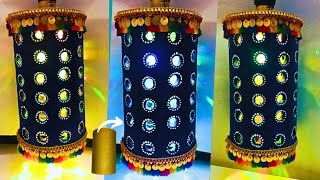 Unique lamp from waste cardboard roll  lamp making for diwali  diwali decoration [upl. by Aibun8]