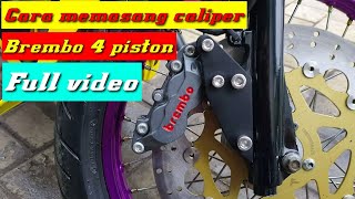 Cara memasang kaliper brembo 4 piston di motor Yamaha F1ZR [upl. by Janey]