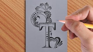 Making a beautiful and simple letter tattoo drawing with pencil  simple drawing video [upl. by Harmonie]