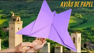 Como Fazer um Avião de Papel que Voa muito Alto Origami de Papel DOBRADURAS DE PAPEL avioes [upl. by Bernette]