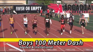 2022 TF  Arcadia Invite  100 Meters Boys Seeded amp Invite [upl. by Shay]