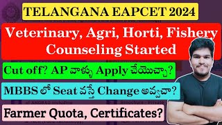 Telangana EAPCET 2024 BIPC Veterinary Agriculture Counseling Started  All Details Explained [upl. by Malvia]