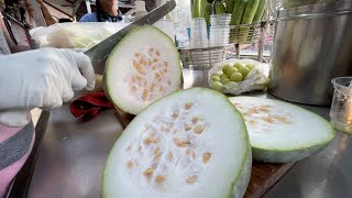 Ash Gourd Winter Melon Juice Making in Hyderabad  Indian Street Food [upl. by Sumer]