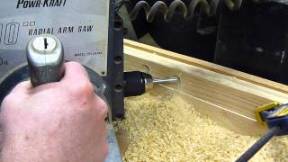 using my PowrKraft radial arm saw as a drill press [upl. by Northrop152]