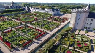 Survol du château et des jardins de Villandry en drone septembre 2016 [upl. by Nomrej215]