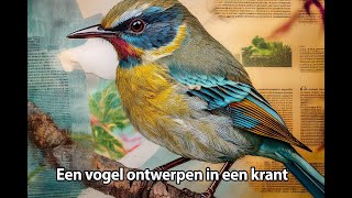 Photoshop tutorial  543  Een vogel ontwerpen in een krant [upl. by Landers679]