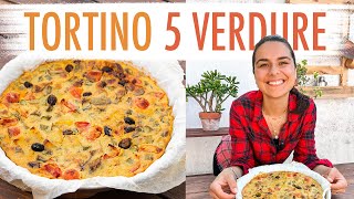 TORTINO POVERO 5 VERDURE  TORTA SALATA RUSTICA SENZA UOVA CON LE VERDURE PRIMAVERILI  Elefanteveg [upl. by Casilde]