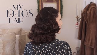 How I Set and Brush Out My 1940s hair  Hair Tutorial  Carolina Pinglo [upl. by Nagard640]