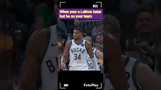 Giannis Antetokounmpo vs LeBron James  When youre a LeBron hater but lebronjames nba shorts [upl. by Ditmore]