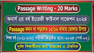 Passage writing  Honours 2nd year Compulsory English 2024 [upl. by Enyaj]