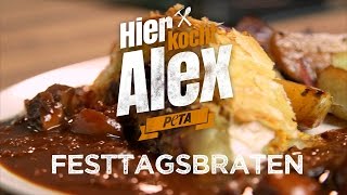 Hier kocht Alex  veganer Festtagsbraten  PETA [upl. by Letnuahc]