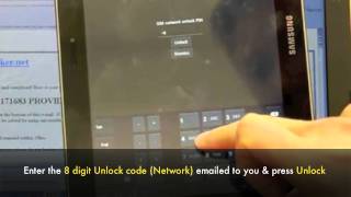 Unlock Galaxy Tab  How to Unlock Samsung Galaxy Tab Network 89  101 by Unlock Code Instructions [upl. by Acemat]