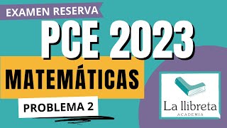 ✅ Resolución Examen PCE2023 RESERVA de Matemáticas II Problema 2 [upl. by Notlaw787]