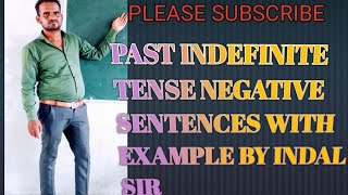 pastindefinitetense negativesentence with examples by indal yadav sir englishgrammar [upl. by Naoj]