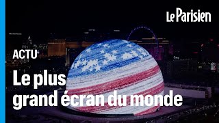 «54 000 m 2 de LED»  Le plus grand écran du monde sest illuminé pour la première fois à Las Vegas [upl. by Nodyarb86]