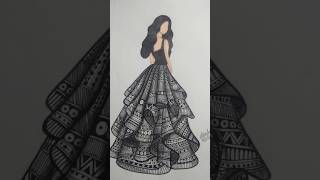 Dress mandala art 🖤mornitrending badshah badshahnewsong [upl. by Jueta]