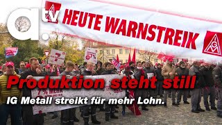 Warnstreik in Metallindustrie  Forderung nach mehr Gehalt [upl. by Ykceb]