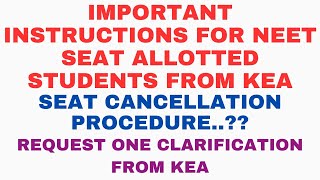 IMPORTANT INSTRUCTIONS FROM KEA  HOW TO CANCEL THE SEAT  ONE REQUEST TO KEA [upl. by Werby141]