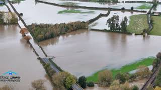 Welshpool Airport and Cilcewydd Floods  17th October 2024  Drone video [upl. by Tillford]