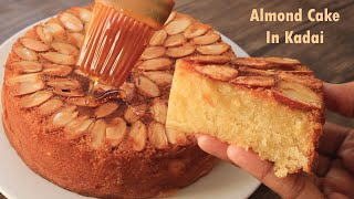 Almond Cake Recipe Without Oven In Kadai  Moist Almond Cake  Tea Time Cake Recipe Hafsas Kitchen [upl. by Ninazan]