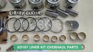 6D107Cylinder Liner kit 4934860 4955251 3904167 Engine Rebuild Kits For Diesel Engine Parts [upl. by Eitirahc]