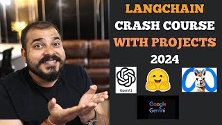 Complete Langchain GEN AI Crash Course With 6 End To End LLM Projects With OPENAILLAMA2Gemini Pro [upl. by Ajram]