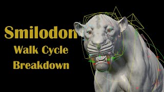 Smilodon Walk Cycle Breakdown  Instinction [upl. by Sylram]