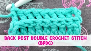 Back Post Double Crochet Stitch BPDC [upl. by Yorgerg]