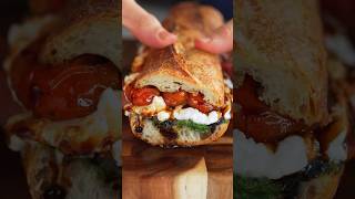 Burrata Caprese Sandwich with Cherry Tomato Confit [upl. by Etteniotna]