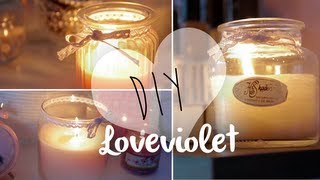 DIY Candele in barattolo in stile ❀ Yankee Candle ❀  Loveviolet [upl. by Ynohtnacram]