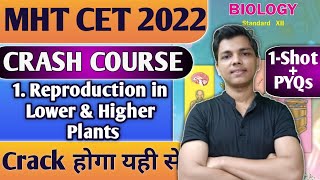 Biology MHT CET Crash Course 2022  One Shot  PYQs Chapter 1 Reproduction in Higher amp Lower Plant [upl. by Marilee781]