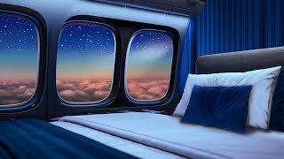 Private Jet Nighttime Experience  Airplane White Noise to Sleep [upl. by Amehsyt476]