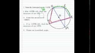 How to Find the Intercepted Arcs and Inscribed Angles of a Circle [upl. by Kahcztiy466]